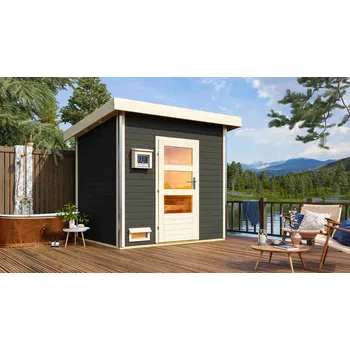 Sauna KARIBU HOLZTECHNIK finská sauna KARIBU NORGE (27213) terragrau LG3773