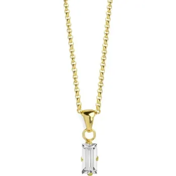 Řetízek Stříbrný zlacený řetízek s přívěskem Victoria Cruz A3662-07DG