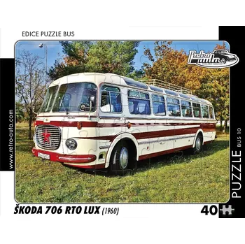 Puzzle RETRO-AUTA Puzzle BUS Škoda 706 RTO LUX (1960) 40 dílků
