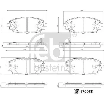 Brzdová destička Sada brzdových destiček, kotoučová brzda FEBI BILSTEIN 179955