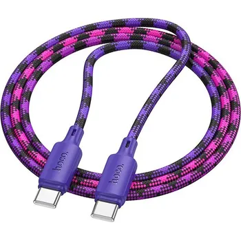 Kabel USB C na USB C Hoco 3A 60W 1 m X116 gradientní fialová