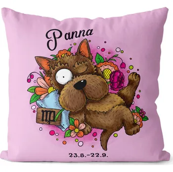 Dekorativní polštářek Polštář 40 x 40 cm Psí znamení - Panna