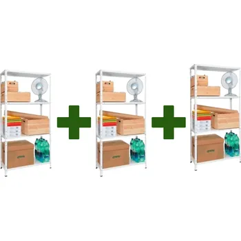 Kovona Akční balíček STANDARD ECO 180x75x30 6 polic bílý - 3 ks