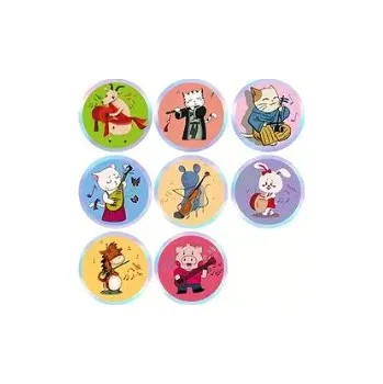 Hudebniny 8 ks samolepek s motivem hudební zvířátka 1