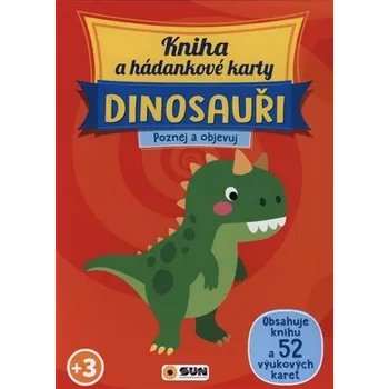 Leporelo Kniha a hádankové karty DINOSAUŘI Poznej a objevuj kniha + hrací karty