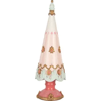 Vánoční stromek Vánoční dekorace růžový zdobený stromek - Ø 10*30 cm