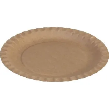 Jednorázové nádobí Pacovis Talíř papírový hnědý, Ø180mm (100ks)