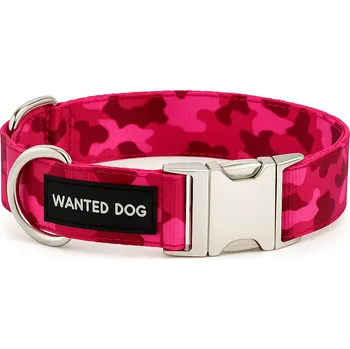 Obojek pro psa Wanted Dog Nylonový obojek ARMY pro psa - Růžová kamufláž Velikost: M, Typ spony: Plastová, Vodítko ve stejném designu: Žádné
