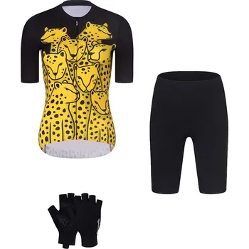 cyklistický dres RIVANELLE Cyklistický mega set - CHEETAH II - černá/žlutá