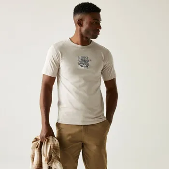 Pánské bavlněné tričko Regatta CLINE IX krémová 4XL