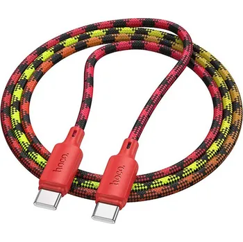 Kabel USB C na USB C Hoco 3A 60W 1 m X116 gradientní červená