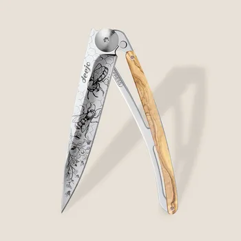 kapesní nůž Kapesní nůž Deejo 1AB111 Tattoo Mirror 37g olive wood Bees