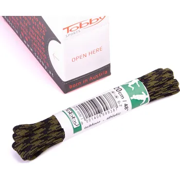 Tkaničky do bot Tkaničky kulaté Tobby 0242-218 olive-black multipack Velikost: 200 cm