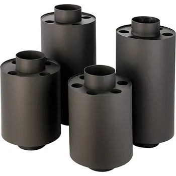 Teplovzdušný ventilátor KOVO KRAUS Výměník tepla malý 4 otvory, Ø130mm, délka 45cm, silnostěnný 1,5/2mm, 1-2,5kW