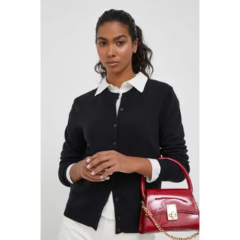 Dámský svetr Vlněný svetr United Colors of Benetton černá barva, lehký 1002D5485.100 99X, vel. XL