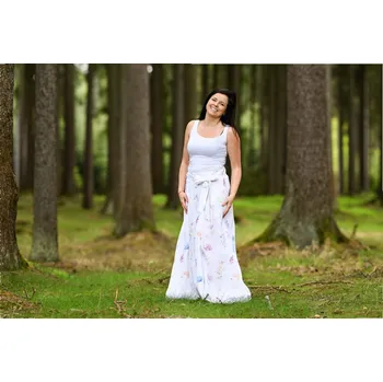 Dámská sukně Nelly Lněná dámská sukně dlouhá / super soft - luční kvítí velikost: L