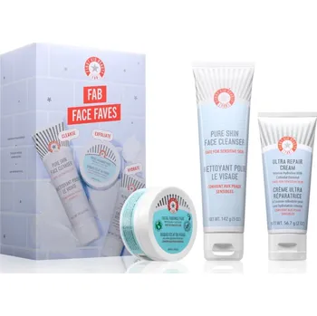 Kosmetická sada First Aid Beauty FAB Face Faves First Aid Beauty Pure Skin čisticí přípravek na obličej 142 g + First Aid Beauty Ultra Repair intenzivně hydratační krém na obličej a tělo 56.7 g + First Aid Beauty Facial Radiance Pads exfoliační polštářky pro rozjasnění a