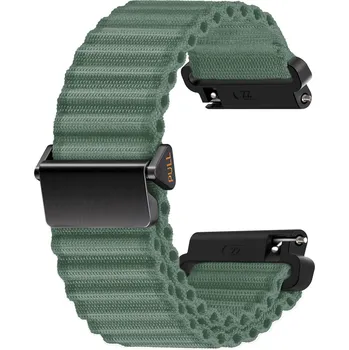 Řemínek na hodinky Nylonový řemínek ALPINE zelený 20 mm