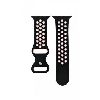 Řemínek na hodinky Silikonový řemínek pro Apple Watch černo-růžový S 42/44/45 mm