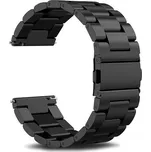 Prodloužený kovový řemínek černý 22 mm: Obvod zápěstí do 25 cm