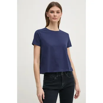 Bavlněné tričko Sisley 3I1XL101S námořnická modř 59A, vel. XS