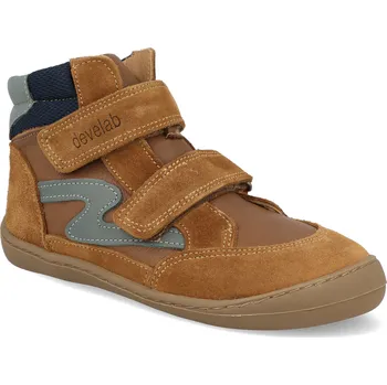Barefoot dětské kotníkové boty Develab - Midcut Sneak.2 Cognac hnědé Velikost: 29