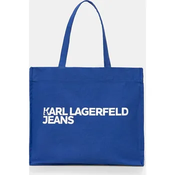 Kabelka Bavlněná kabelka Karl Lagerfeld Jeans modrá barva, A1W50002 57X, vel. ONE SIZE