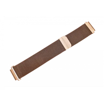 Řemínek na hodinky Milánský tah zlato-růžový 18 mm