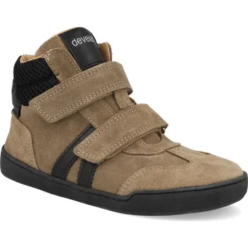 Barefoot dětské kotníkové boty Develab - Midcut sneak. Taupe Suede hnědé Velikost: 25