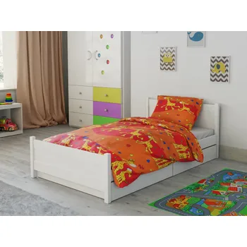Povlečení Textilomanie Krepové povlečení do postýlky Žirafa oranžové 90 x 135, 45 x 65 cm zipový uzávěr