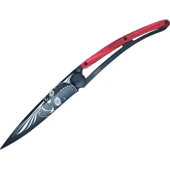 kapesní nůž Kapesní nůž Deejo 1GB143 Tattoo Black 37g red beech Latino Skull