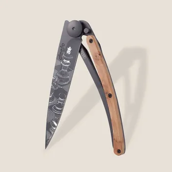 kapesní nůž Kapesní nůž Deejo 1GB195 Tattoo Black 37g juniper wood Chess