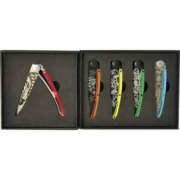 Multifunkční nůž Sada kapesních nožů Deejo DEE037 Tattoo Street 5 x 37g