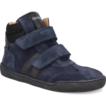 Barefoot dětské kotníkové boty Develab - Midcut sneak. Navy suede tmavě modré Velikost: 30