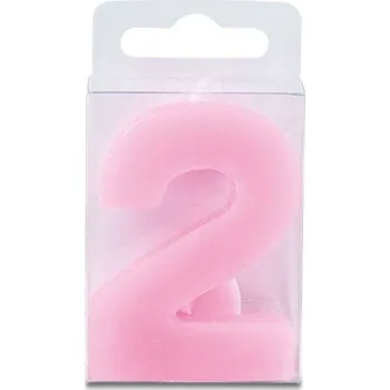 Svíčka Svíčka ve tvaru číslice 2 - mini, růžová - Stadter