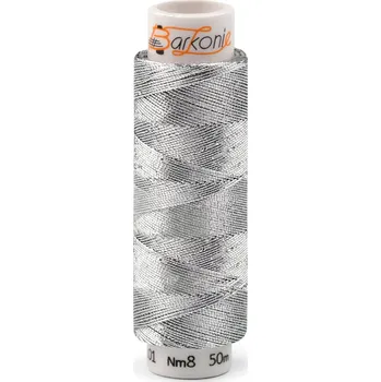 Galanterie Metalické nitě Elisabeth 3; 50 m Balení: 1 ks, Varianta: 1/ 01 stříbrná - 8596475109659