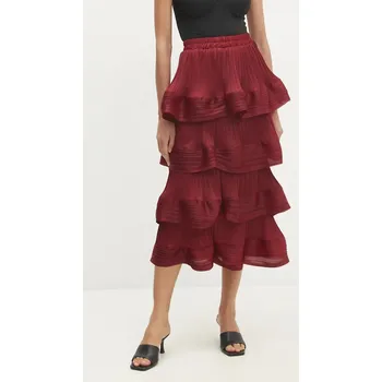 Dámská sukně Sukně Answear.LAB vínová barva, midi, áčková A21829.hos 83X, vel. S/M