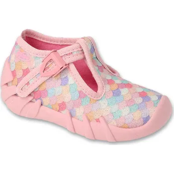 Dívčí bačkory Bačkůrky papučky botičky Befado 110P501 růžové třpytivé velikost: 23