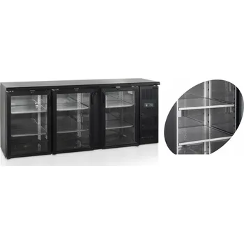 TEFCOLD CBC 310 G AKCE - Chladicí Minibar Gastro š.200 cm, 3x prosklené dveře | 460 l, černý