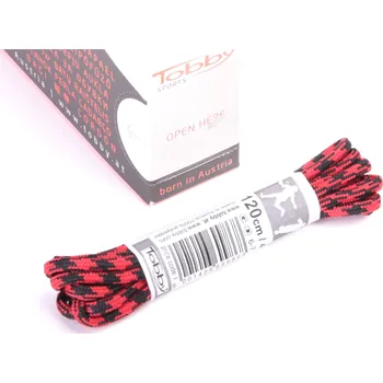 Tkaničky do bot Tkaničky kulaté Tobby 0242-86 black-red multipack Velikost: 140 cm