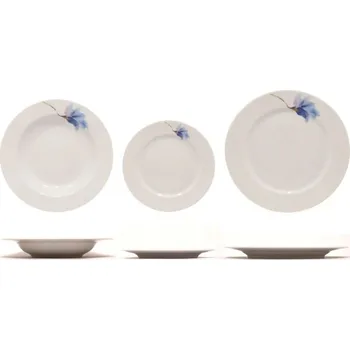 Talíř Souprava talířová 18 dlílů NINA, MODRY KOSATEC, 2.j.