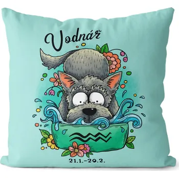 Dekorativní polštářek Polštář 40 x 40 cm Psí znamení - Vodnář