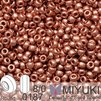 Korálek Korálky Miyuki Round 8/0. Barva 0187 Copper Plated. Balení 3g