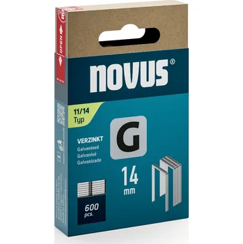 Průmyslová sponka Novus | Spony G typ 11 pro ruční sponkovačky a sponkovací kladiva Délky: 14 mm, Velikost balení: 600 ks