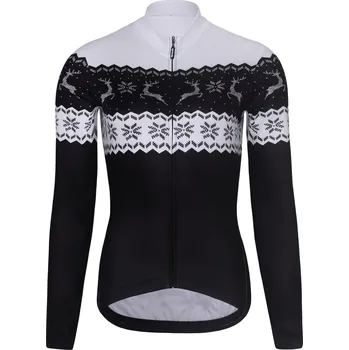 cyklistický dres RIVANELLE Cyklistický dres s dlouhým rukávem zimní - FROSTTRAIL WINTER - černá/bílá L