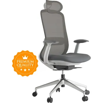 MERCURY Kancelářská židle BESSEL šedý plast, světle šedá