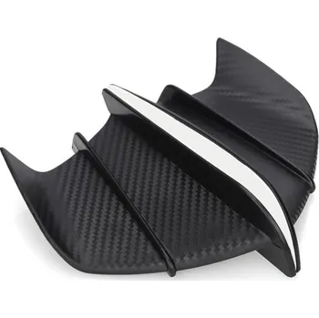 Zabezpečení motocyklu Univerzální aerodynamická křídla na kapotáž motocyklu 17,7 x 9,5 cm matná černá se vzorem karbonu boční spoilery samolepicí montáž