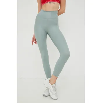 Dámské legíny Tréninkové legíny adidas Performance Optime Shine dámské, zelená barva, hladké IB5839 77X, vel. XS