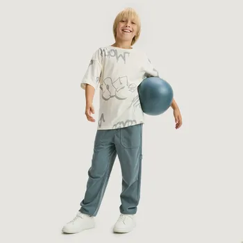 Chlapecké oblečení Reserved - Bavlněné jogger kalhoty - tmavě tyrkysová - ZI202-69X - ZI202-69X-140