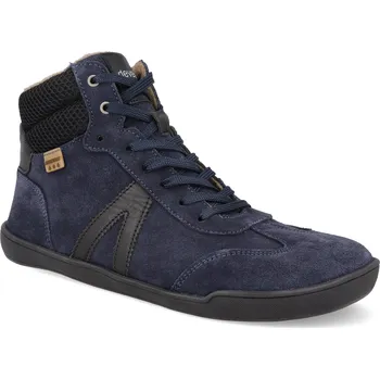 Dívčí zimní obuv Barefoot zimní boty Develab - Soft Sneaker Laces WR Navy Suede tmavě modré Velikost: 38